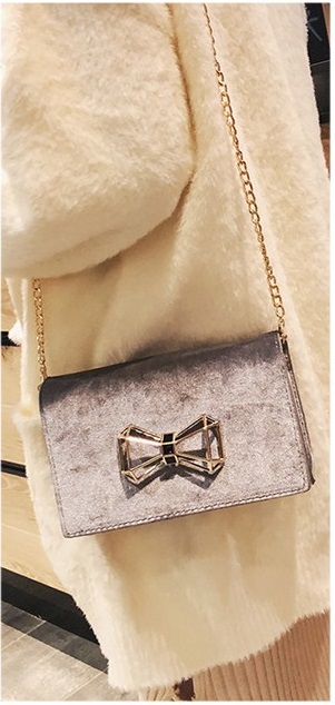 KW80449 STYLISH RIBBON SLING BAG SILVER