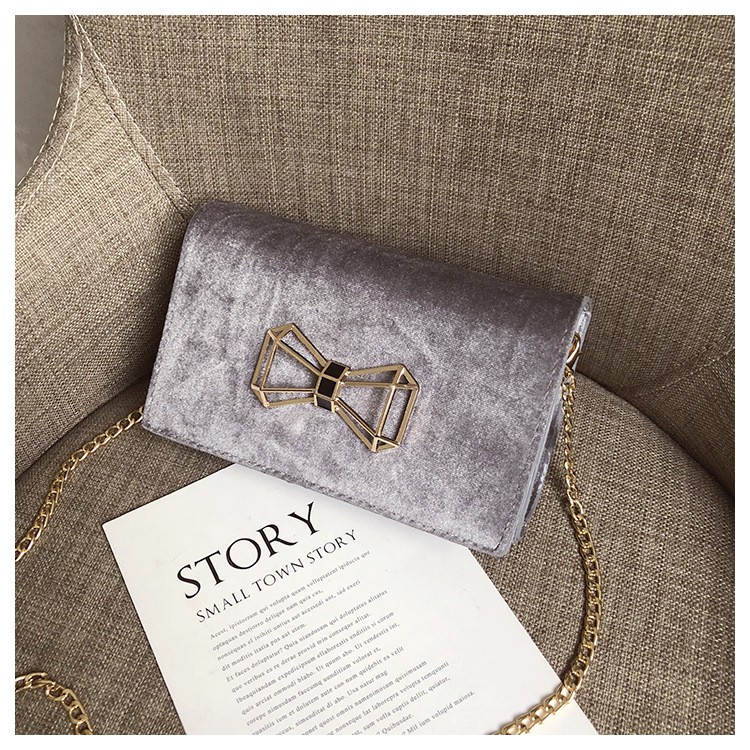 KW80449 STYLISH RIBBON SLING BAG SILVER