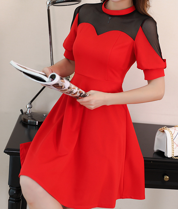 WD7705 Korean Fashion Dress Red