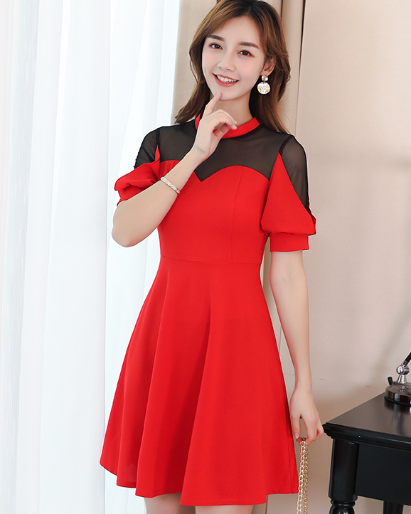 WD7705 Korean Fashion Dress Red
