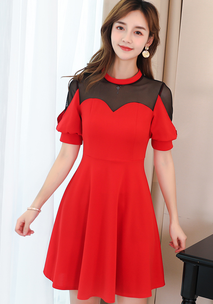 WD7705 Korean Fashion Dress Red