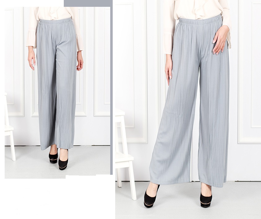 QA-635 ELASTIC CASUAL PANTS LIGHT GREY