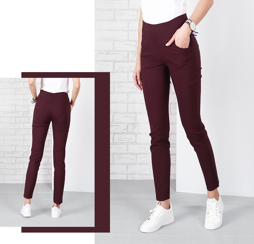 QA-636 STRETCHABLE PANTS WINE