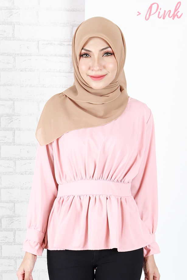 QA-653 BELLA LONG SLEEVES BLOUSE PINK
