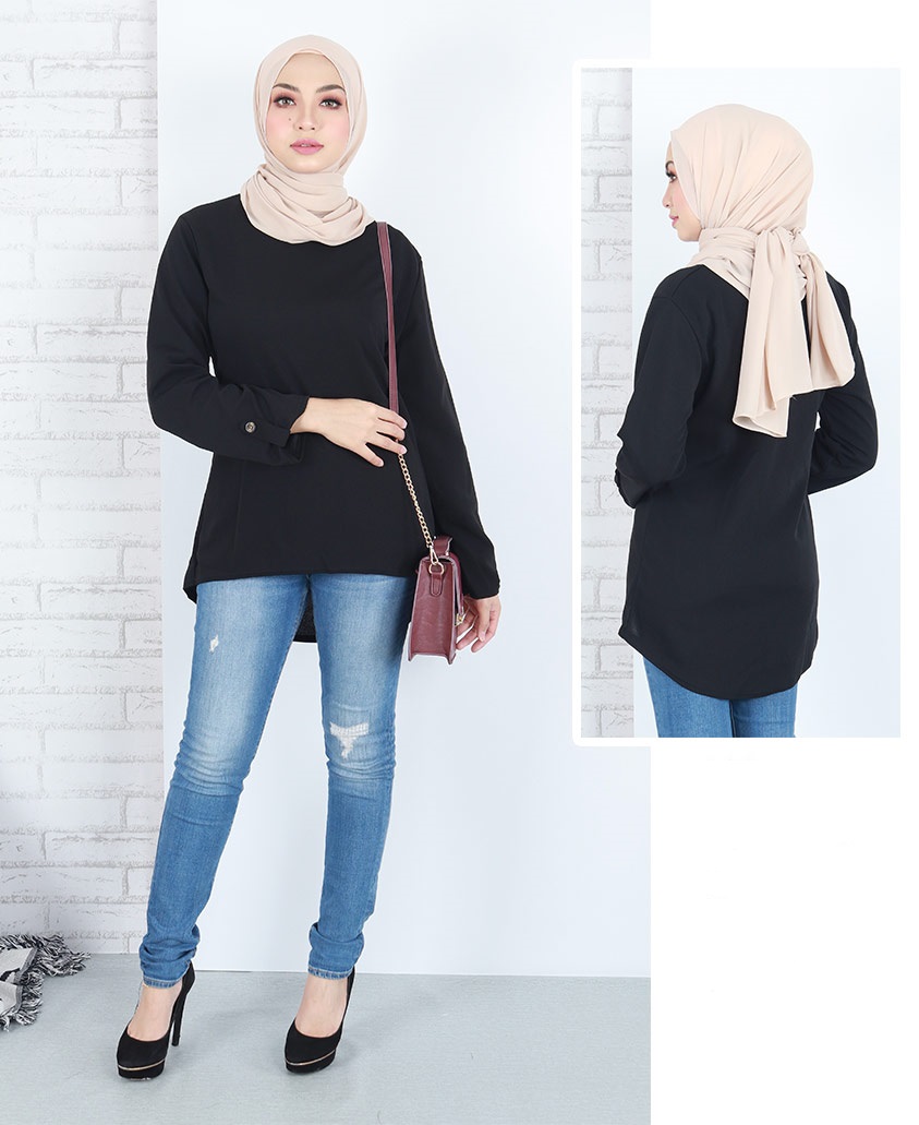 QA-657 MODERN STYLISH BLOUSE BLACK