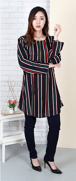 QA-667 STRIPED BLOUSE 01