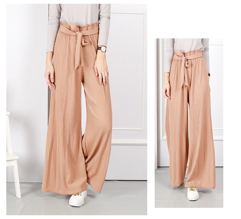 QA-675 SELF TIE PALAZZO KHAKI