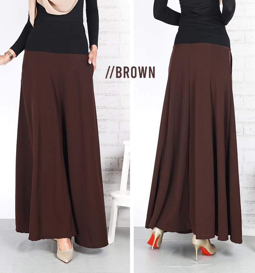 QA-679 WOMEN'S MAXI SKIRT BROWN