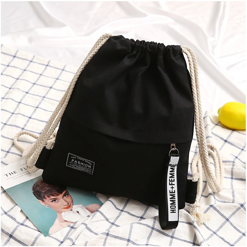KW80511 DRAWSTRING WOMEN'S BAG BLACK