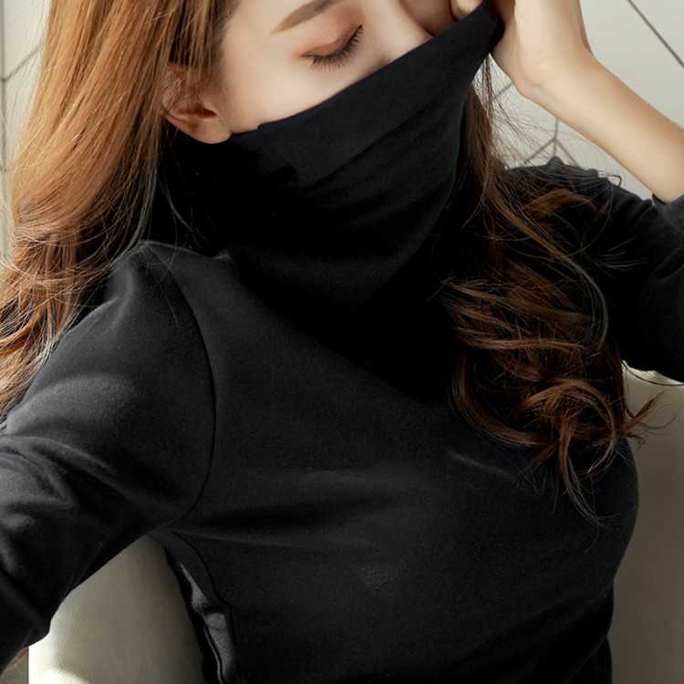 KW80521 BASIC HIGH NECK TOP BLACK