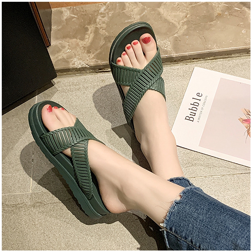 KW80539 STYLISH WOMEN'S SHOES GREEN