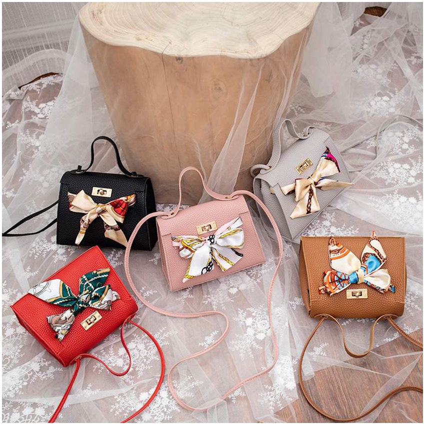 KW80560 TRENDY RIBBON WOMEN BAG GREY