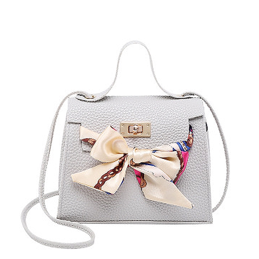 KW80560 TRENDY RIBBON WOMEN BAG GREY