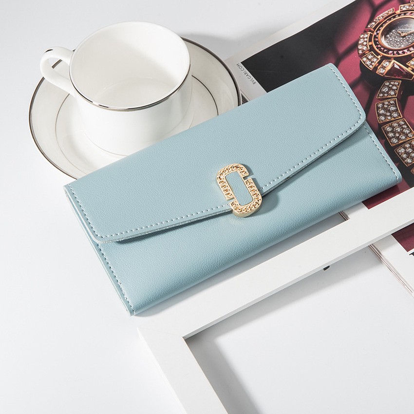 KW80602 WOMEN'S LONG WALLET LIGHT BLUE