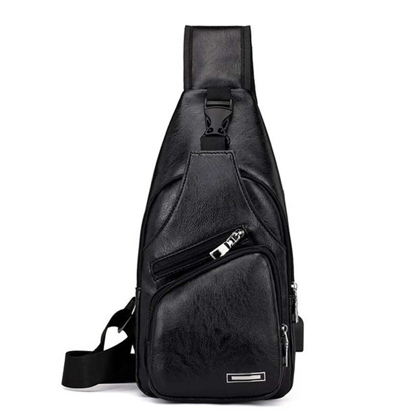KW80714 MEN TRAVEL CHEST BAG BLACK