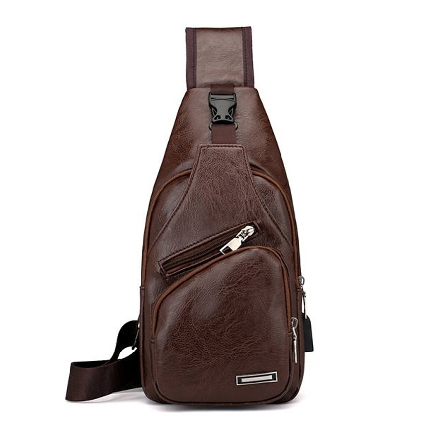 KW80714 MEN TRAVEL CHEST BAG DARK BROWN