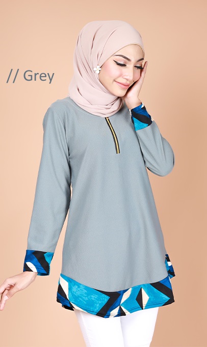 QA-733 MODERN BLOUSE GREY