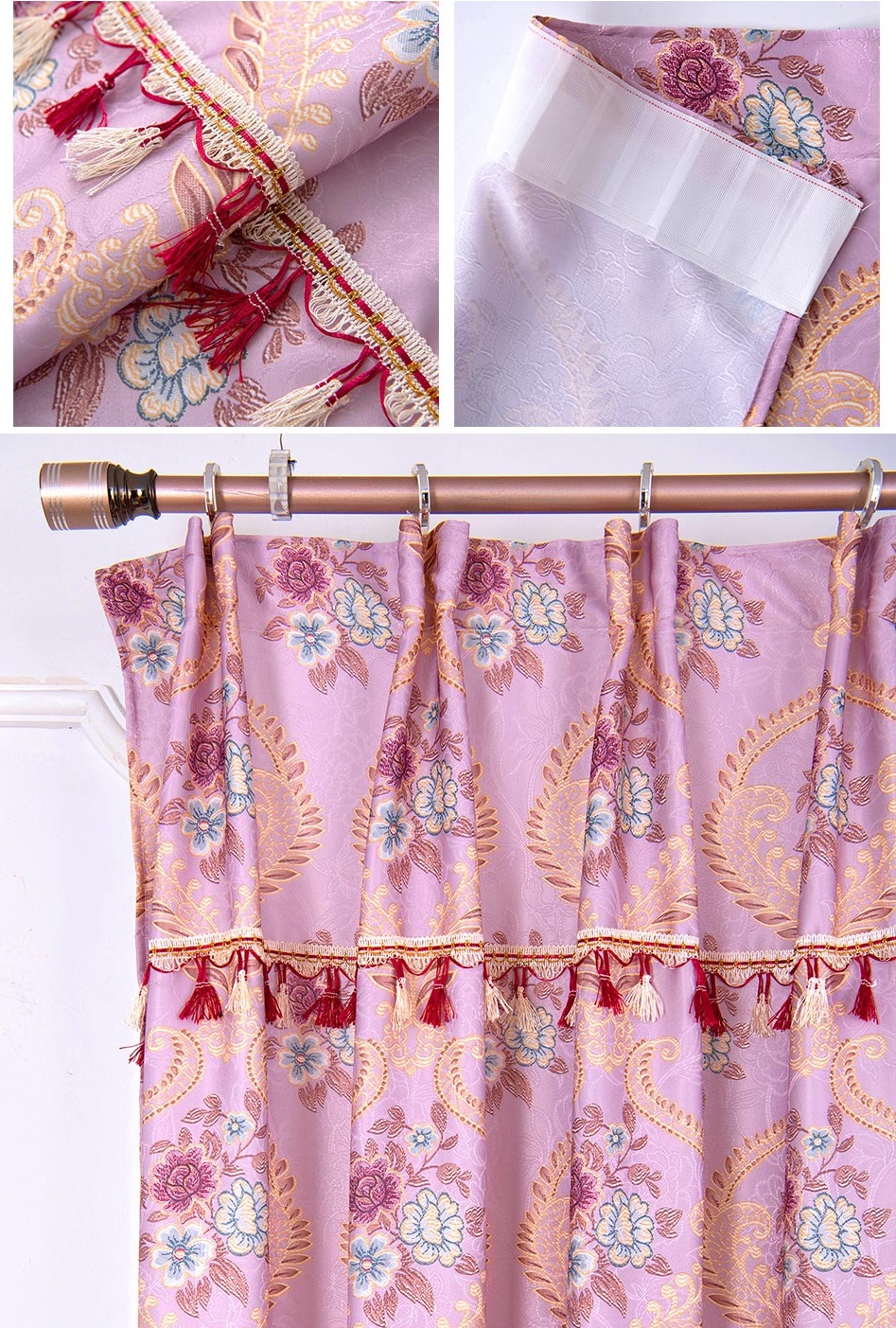 QA-721 CLASSIC STYLE CURTAIN DUST PURPLE