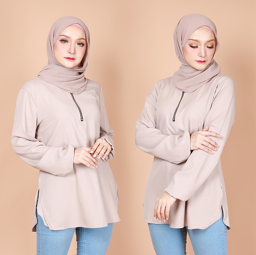 QA-739 LOVELY CASUAL BLOUSE KHAKI