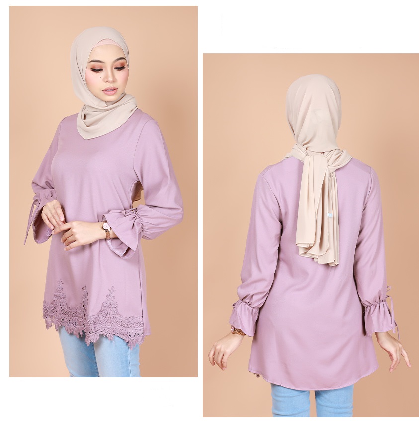 QA-743 PLUS SIZE BLOUSE LIGHT PURPLE