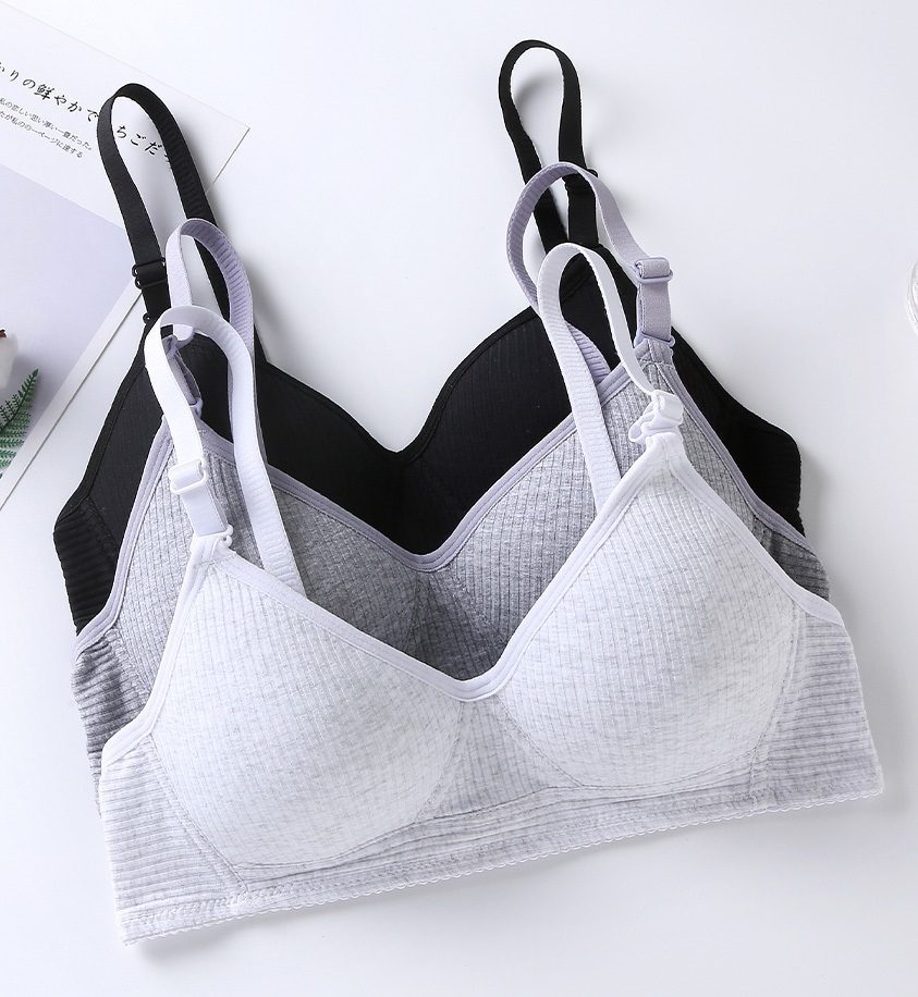 QA-744 NON WIRE BRA GREY