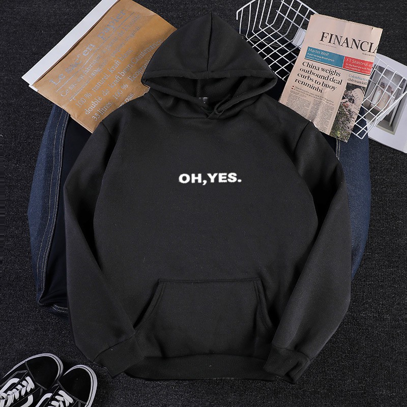 KW80730 OH YES HOODIE BLACK