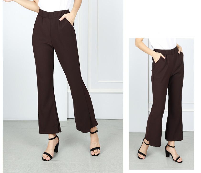 QA-762 WOMEN'S FASHION PANTS DARK BROWN