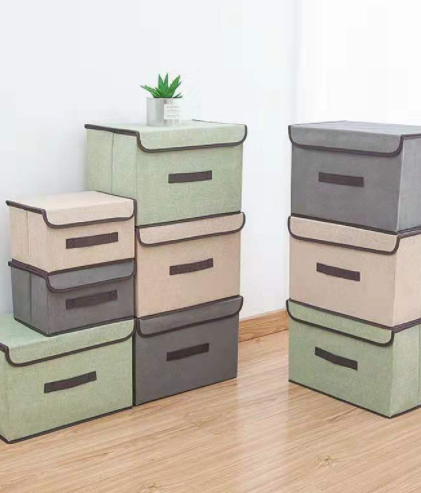 WST701 - Foldable Storage Box Linen Storage Box Light Brown