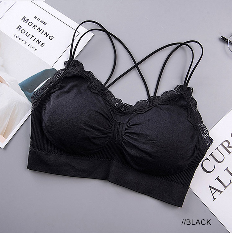 QA-767 CROSS TUBE BRA BLACK