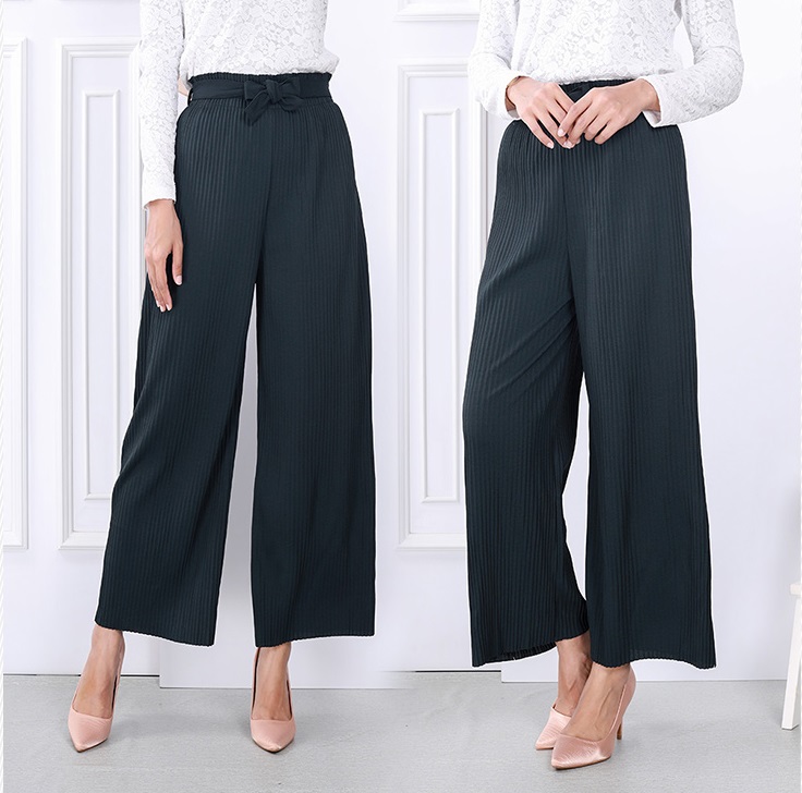 QA-794 PALAZZO PANTS DARK GREY