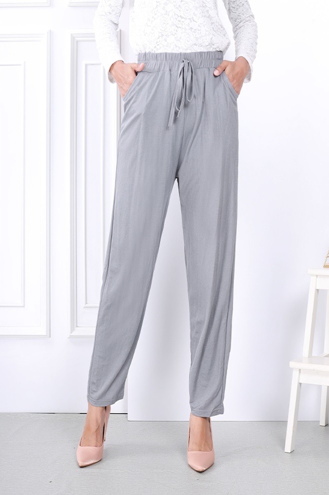 QA-792 STYLISH PEGGED PANTS GREY