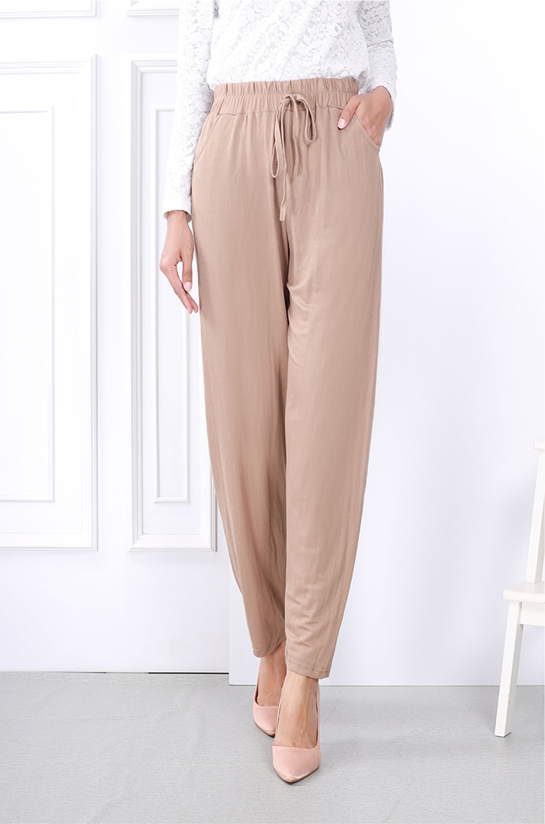 QA-792 STYLISH PEGGED PANTS KHAKI