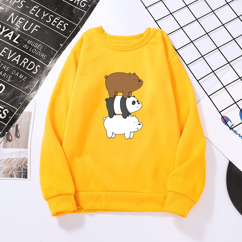 KW80787 3 Decker Bear Women's Hoodie Yellow