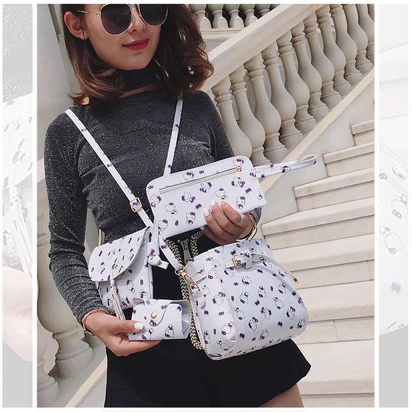 KW80841 4 In 1 Hello Kitty Bag White