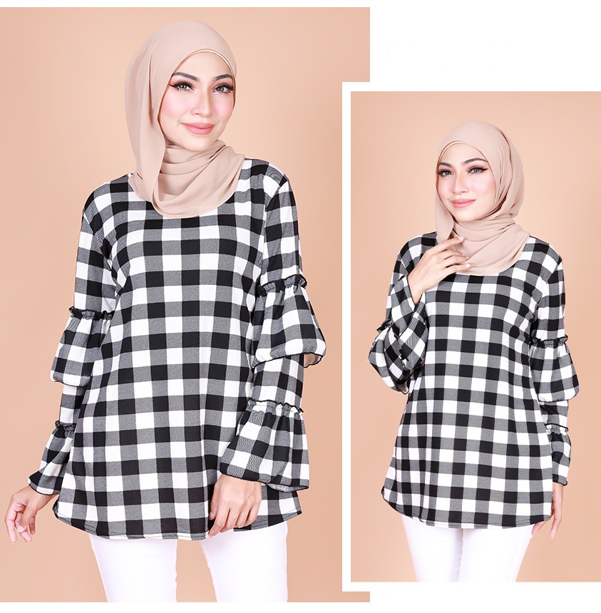 QA-805 PRINTED LAYER CUFF BLOUSE 02