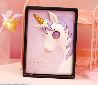 [Pink] 3D Creative Pink Unicorn Dairy/ Notepad Gift Set