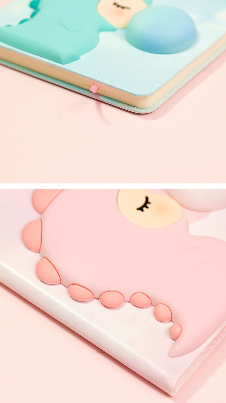 [Blue] 3D LED Light Blue Little Dino Notepad / Dairy