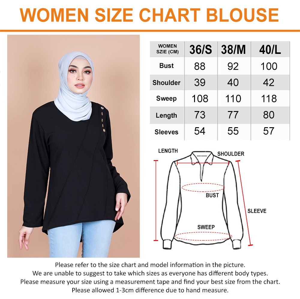 QA-845 - Stylish Simple Blouse Blue