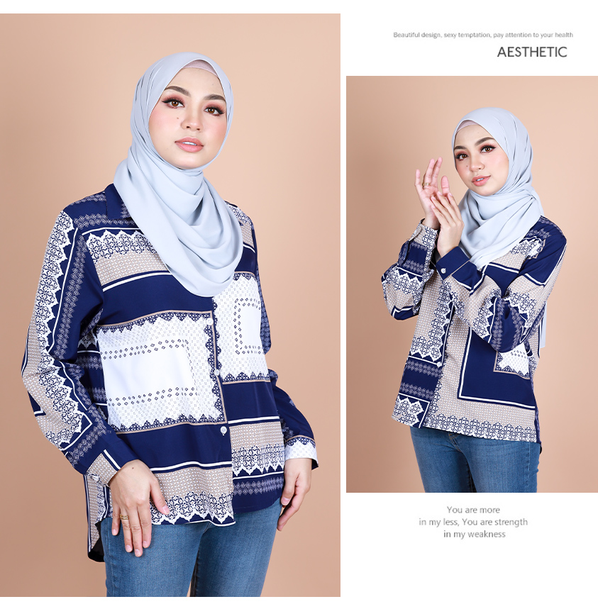 QA-842 - Vintage Blouse Blue