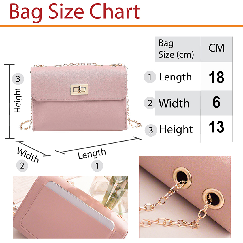 QA-871 Fashion Chain Sling Bag Pink