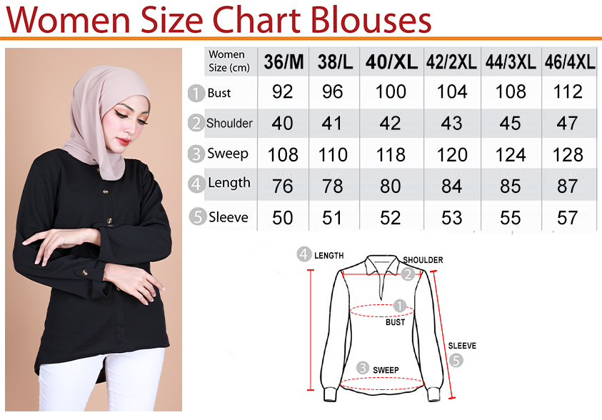 QA-857 - Stylish Long Sleeve Button Blouse Black