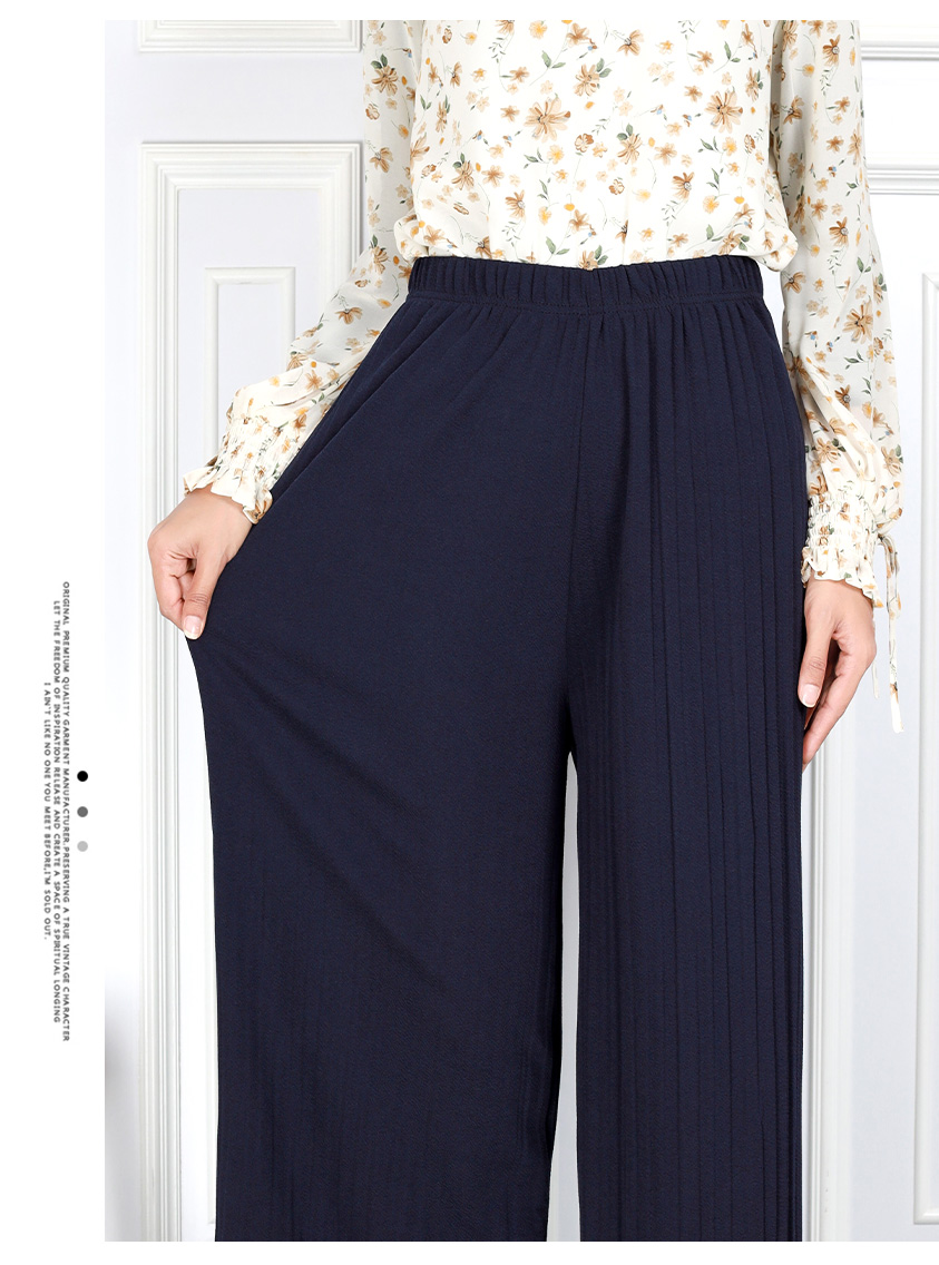 QA-859 - Trendy Elastic Pleated Pant Khaki