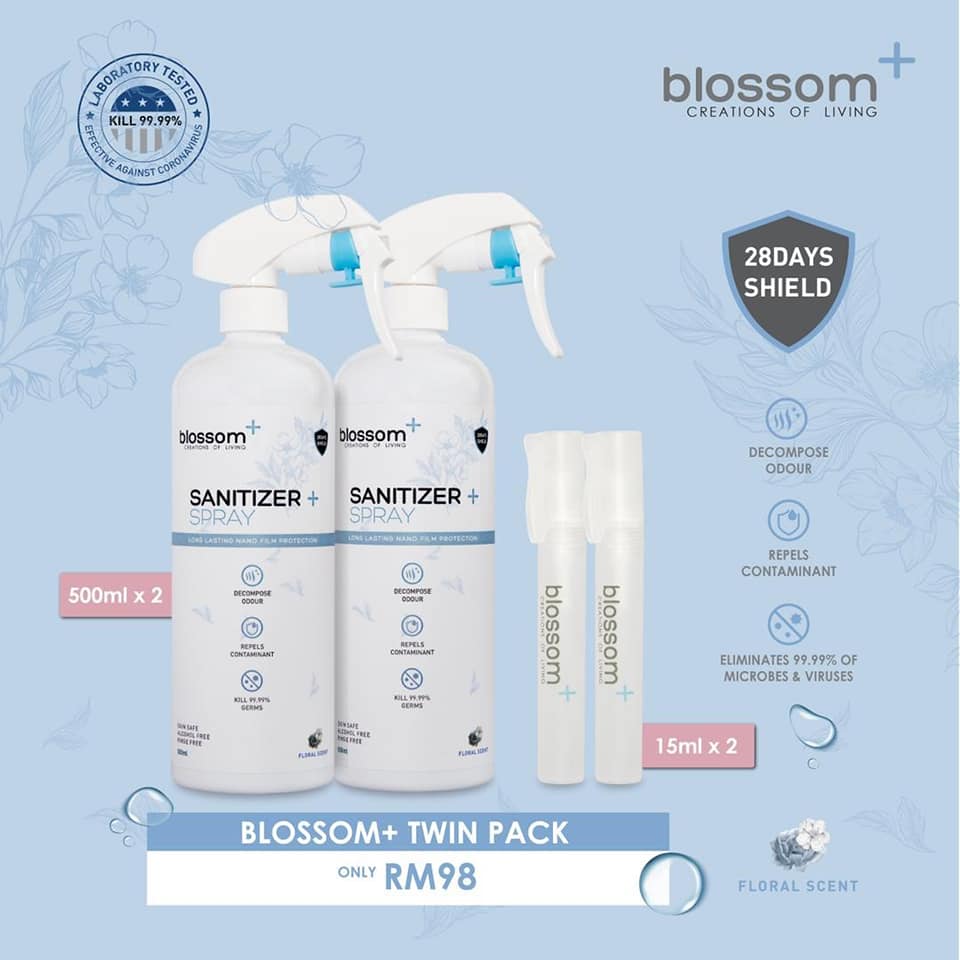 Blossom + Twin Set Alcohol-Free Kill 99.9% Germs KILLS COVID VIRUS