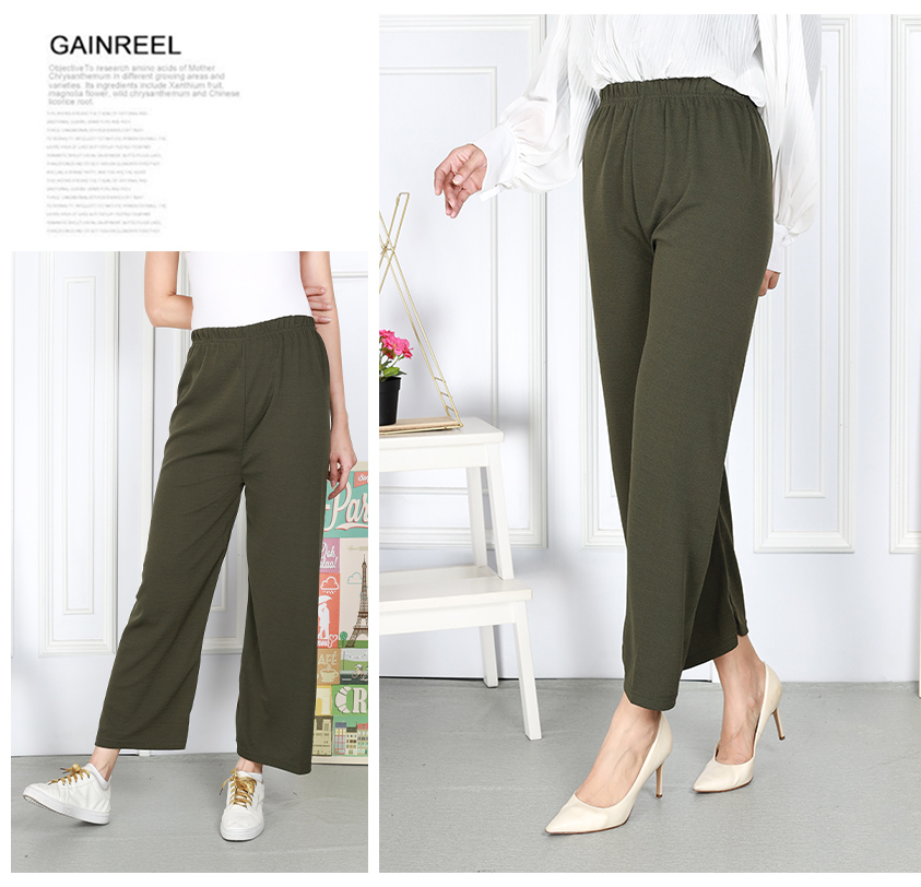 QA-885 - Casual Basic Long Pant Army Green