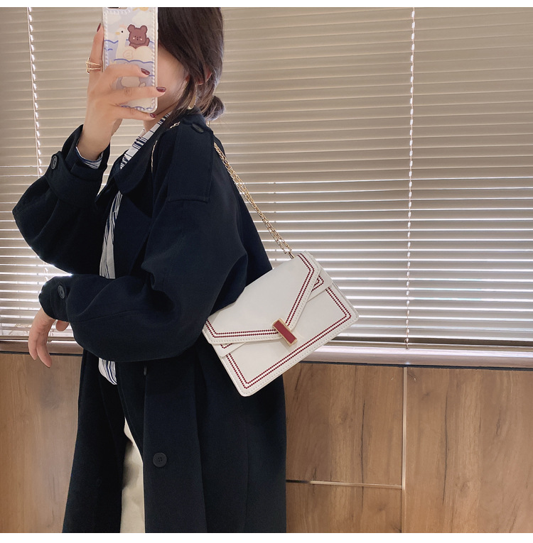 QA-896 Fashion Embroidered Sling Bag White