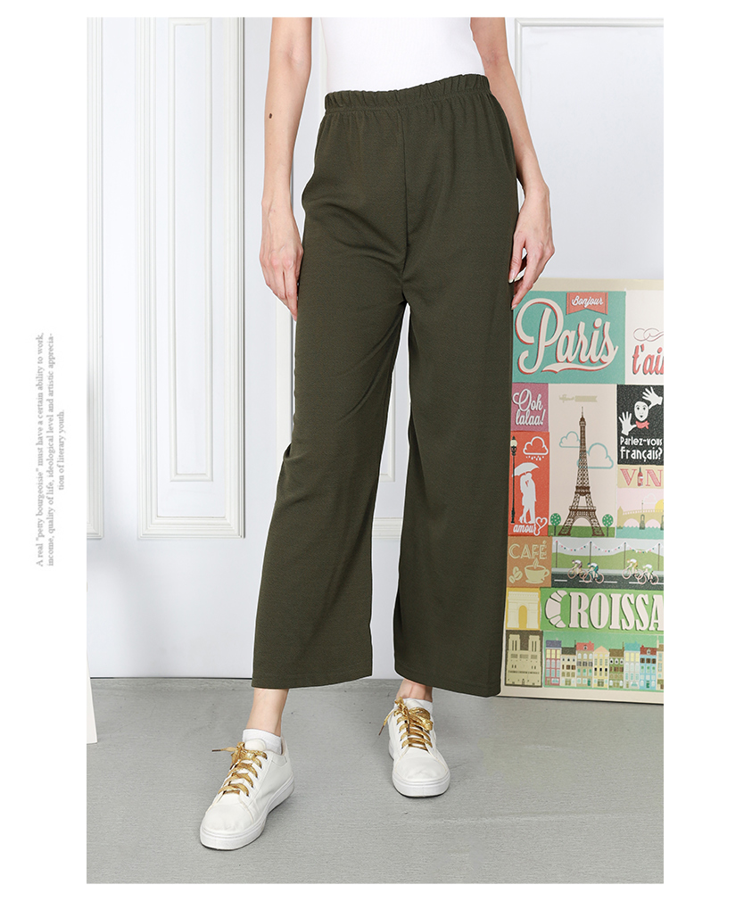 QA-885 - Casual Basic Long Pant Army Green