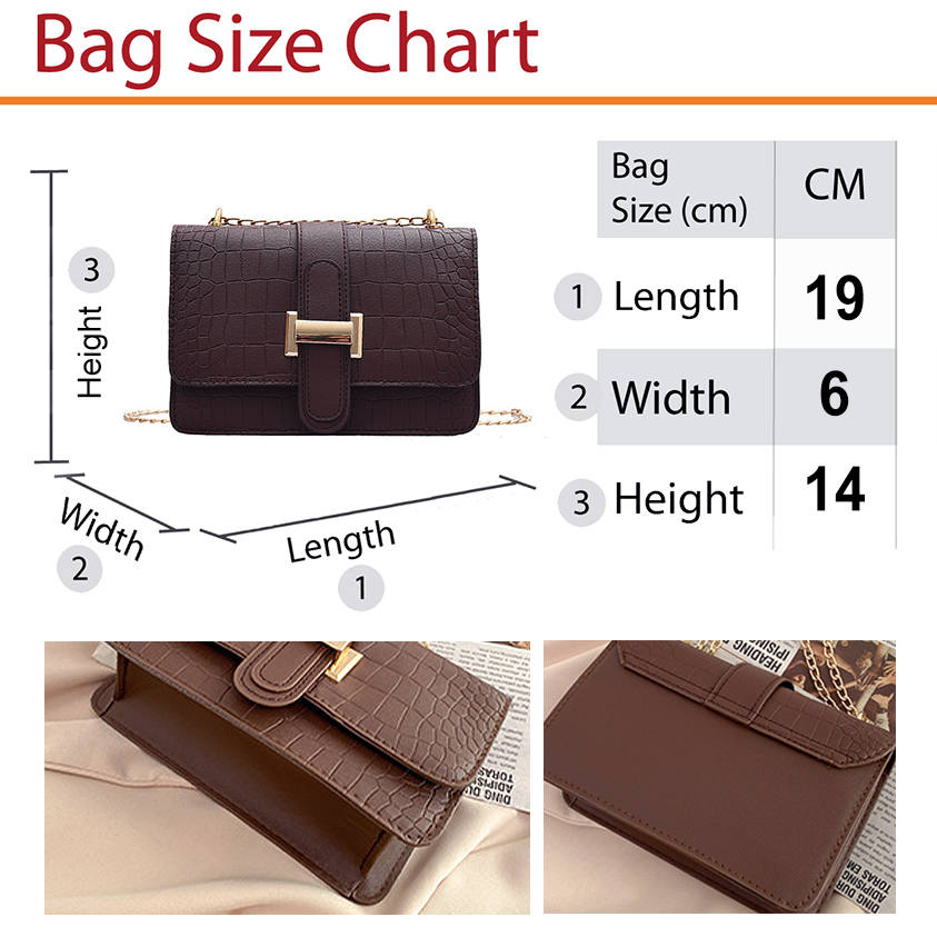 QA-897 Korean Fashion Chain Sling Bag Black