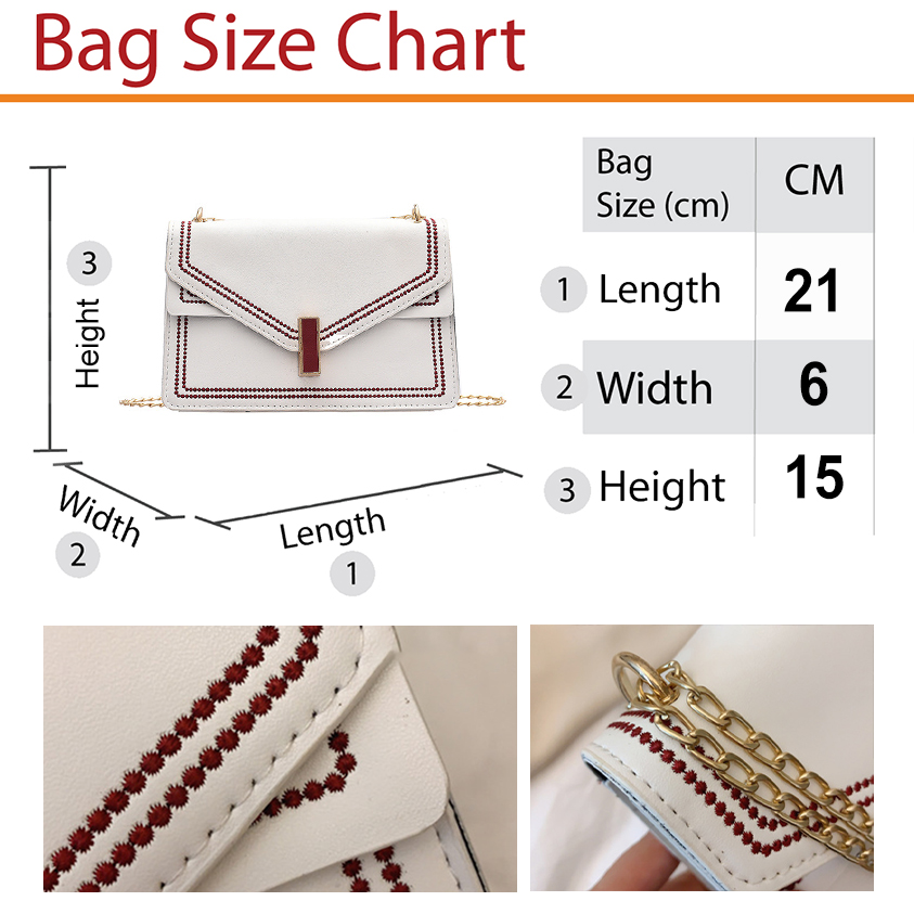 QA-896 Fashion Embroidered Sling Bag Black