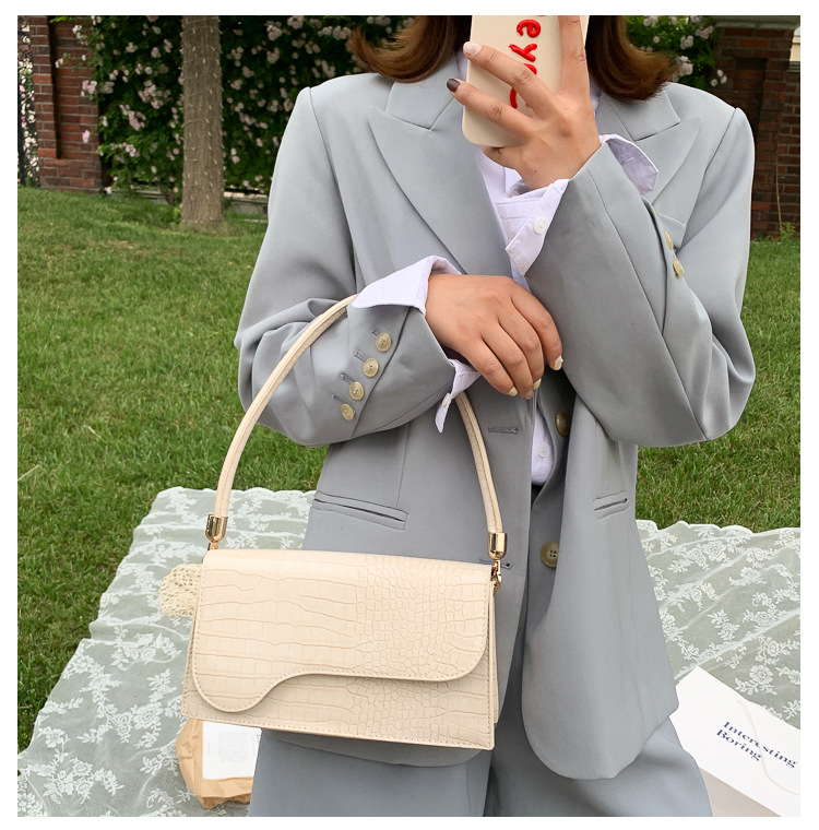 QA-898 Korean Fashion Baguette Sling Bag White