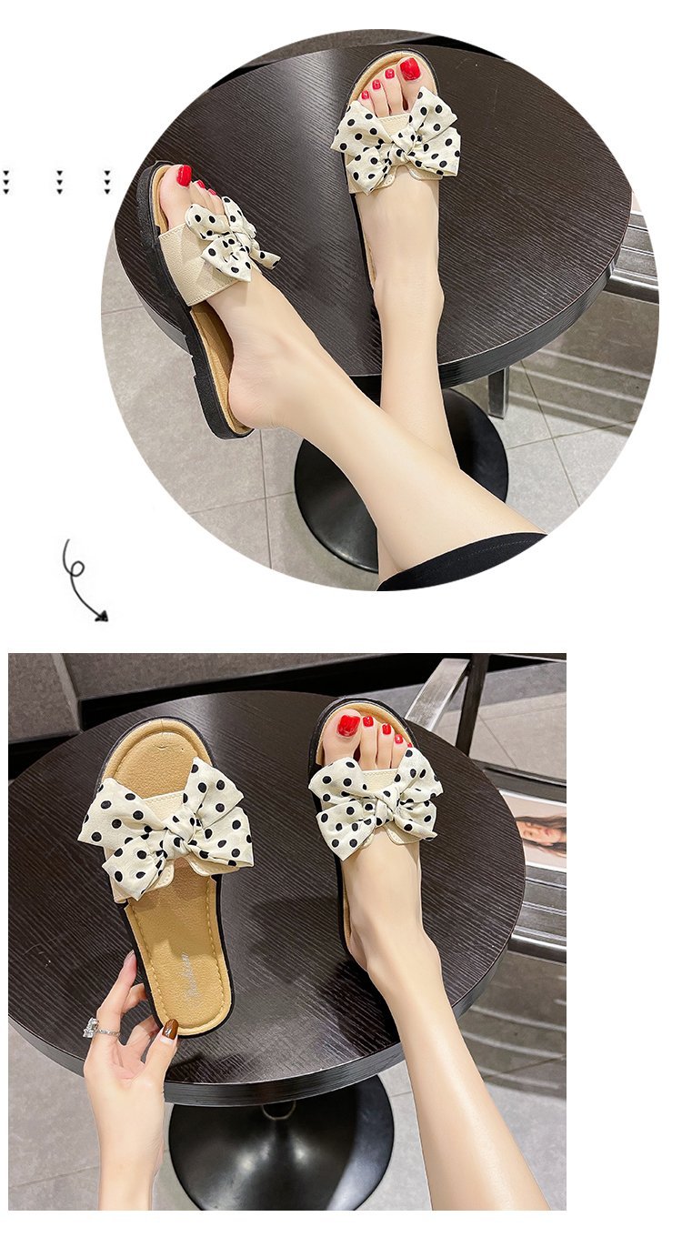 QA-892 Polka Dot Ribbon Sandals Cream